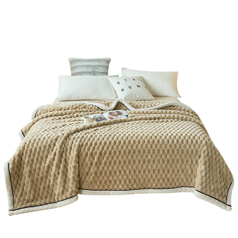 Una manta de tipo espeso invierno otoño invierno cama de coral sola persona sofá cubierta manta de oficina siesta pequeña edredón A