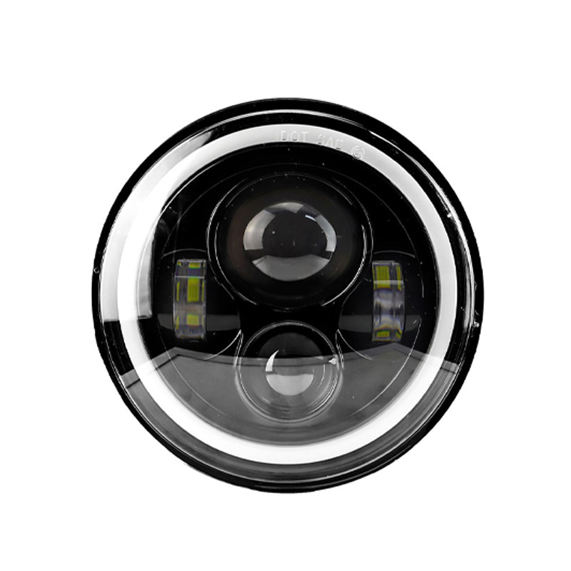 7inch 5.8inch Wrangler Headlight Harley Motorcycle Light Modified Led Angel Ring Headlight Dual-Color Export Model