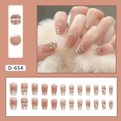 Gentle whitening, small fragrance, wearable nails, long pearls, cute manicure patches, finished mid-step ballet nails, fake nails
