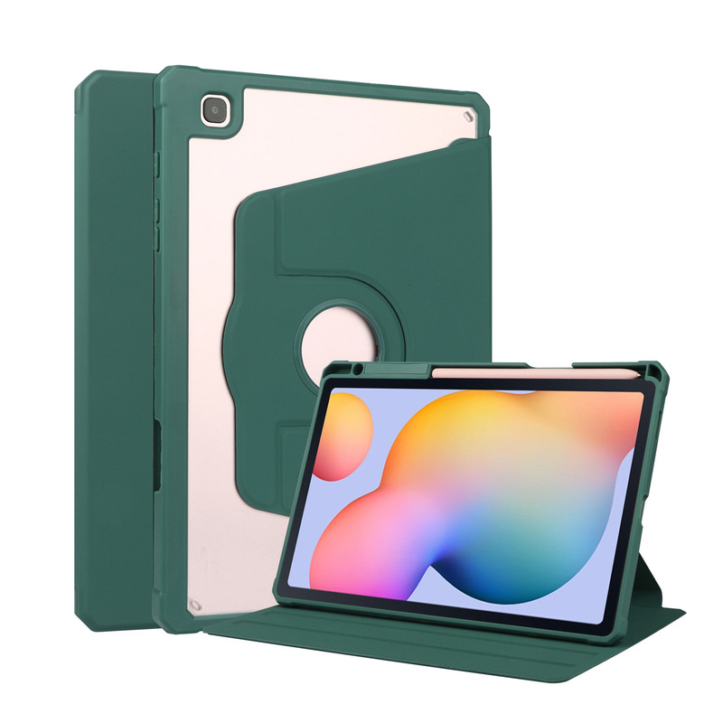 Suitable for Samsung Galaxy Tab S6 Lite 10.4/A8 Transparent Case Protective Cover Rotating Tablet Leather Case