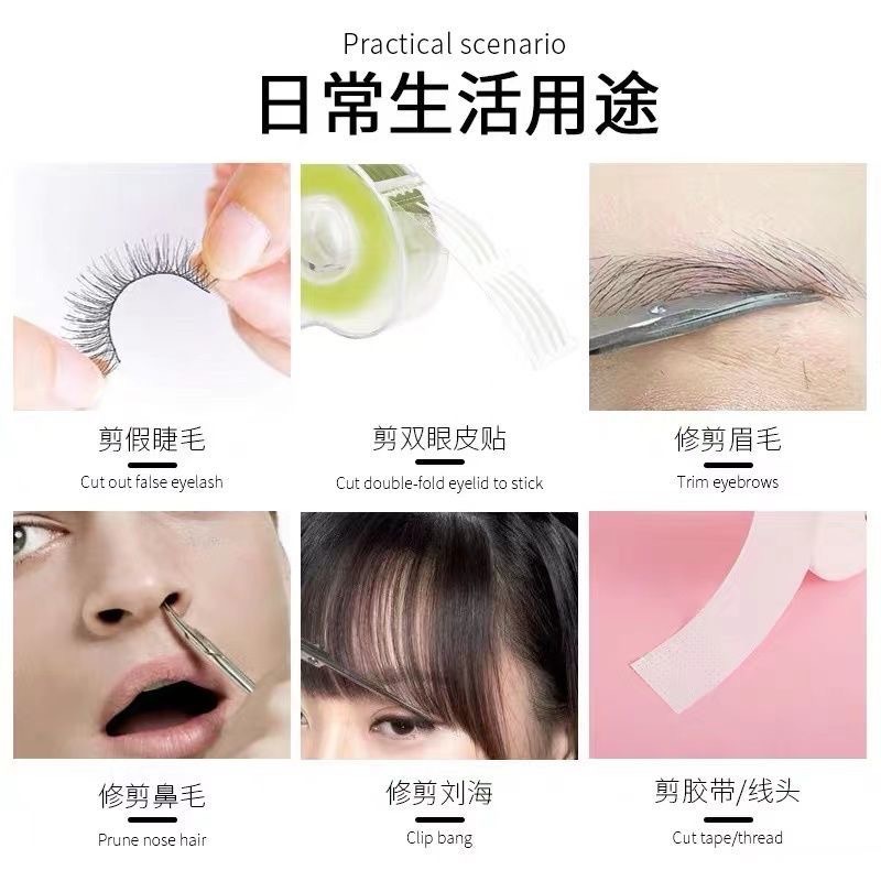 (2개) 코 헤어 트리머 가위 둥근 머리 안전 가위 스테인레스 스틸 면도 코 헤어 트리머 코 헤어 뷰티 도구 남성과 여성