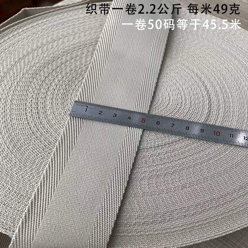 Fabricante en stock 5cm albaricoque de poliéster de sarga cinta de bloqueo engrosada a rayas Borde de bloqueo accesorios textiles cinta de poliéster