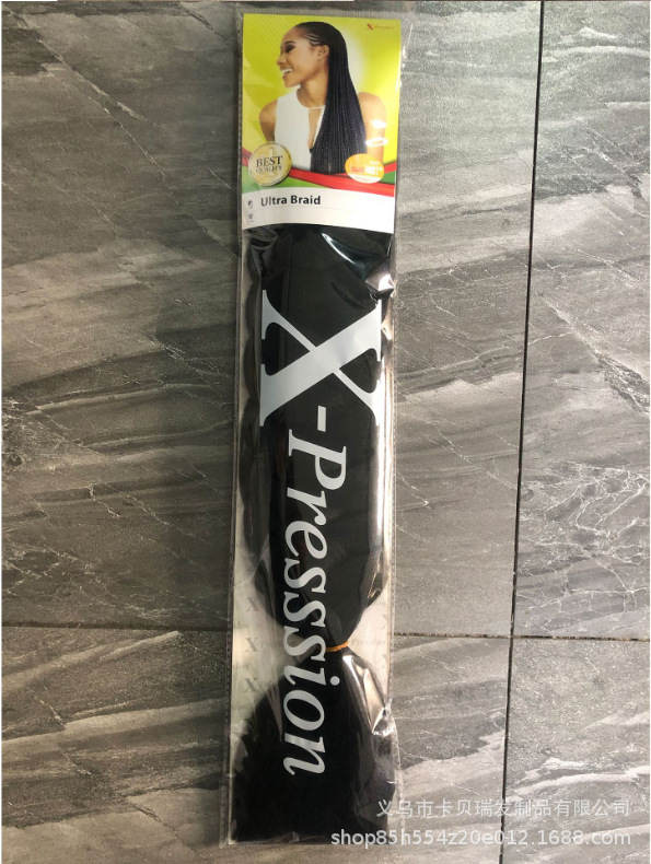 Comercio exterior al por mayor Xuchang teñido fibra química 165g 82 pulgadas XP embalaje independiente trenza sucia africana peluca trenzada grande