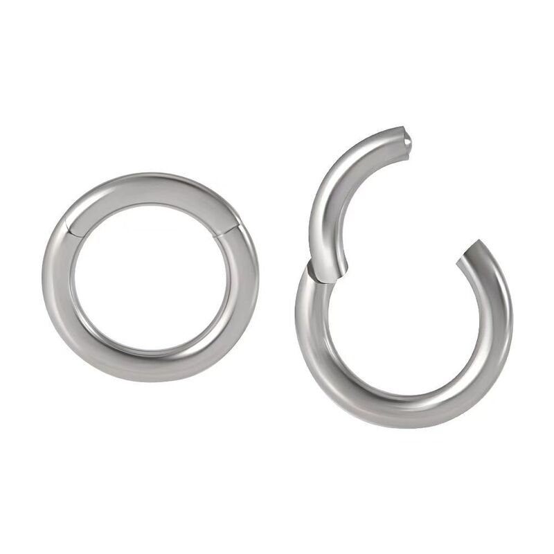 Cross-border titanium steel closed nose ring large size human body puncture lip ring simple human body basic ring ear cartilage universal ring