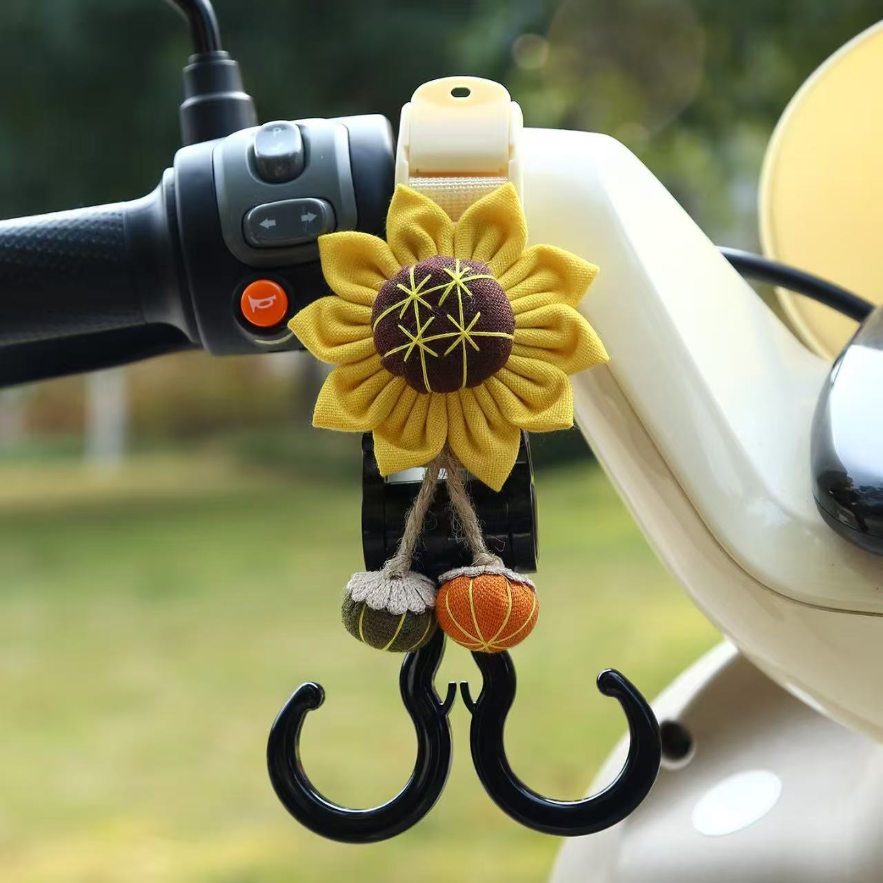 Other Electric Vehicle Accessories – Diàndòngchē Vehicle Hook Multifunctional - beige-webbing-double-hook-sunflower-extended-45cm