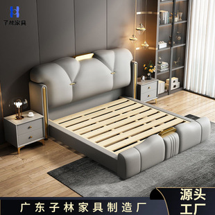 Light Luxury Italian Luxury Soft Bed Light Luxury Household 1.5 Storage Wedding Bed 1.8x 2 New Style Big Bed Master Bedroom