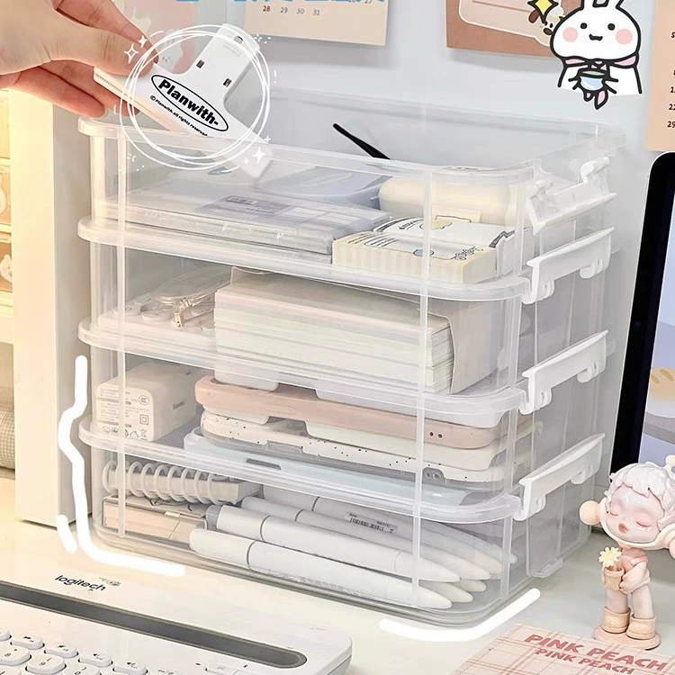 Table handheld storage box, capacious stationery