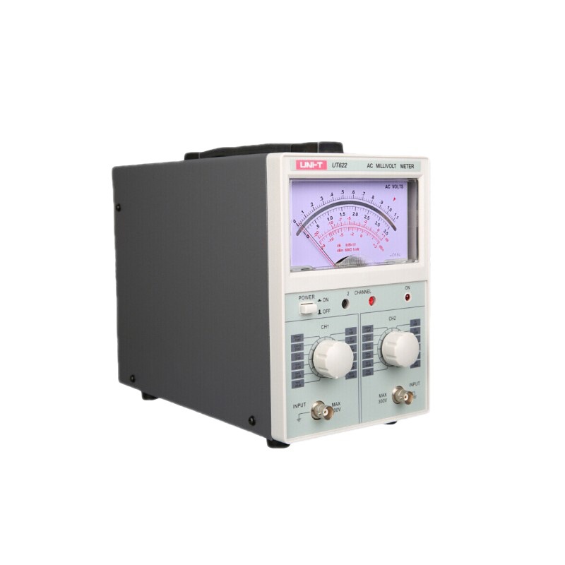 优利德 UNI-T 双通道高精度数字交流毫伏表双指针电压表频响UT622