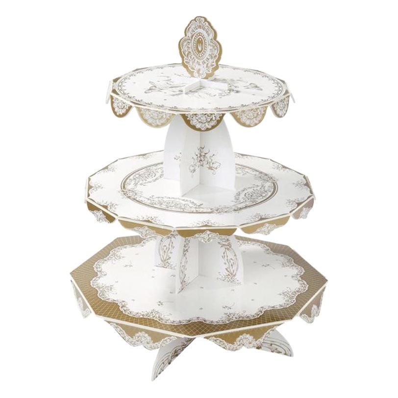 Transfronterizo pastel desechable soporte de papel creativo pastel de cumpleaños soporte engrosado de tres capas soporte de la torta suministros del partido