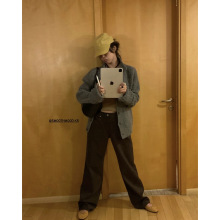 现 2025秋季新款韩国设计师smo*thmood美拉德高腰直筒牛仔裤