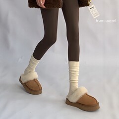 秋冬粗线堆堆袜学院风灰色jk小腿袜加厚保暖百搭中筒袜显瘦袜女
