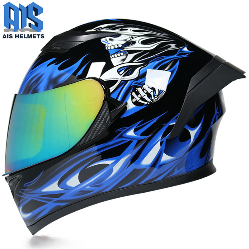 컬러 미러 + 꼬리가 있는 검정색과 파란색 악마