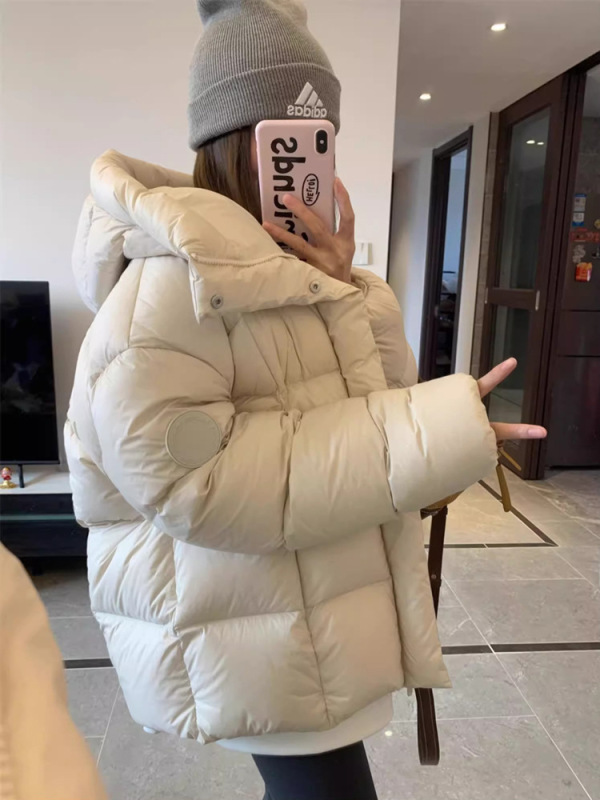 反季羽绒棉服女2025年冬季新款小个子连帽加厚短款面包服棉袄外套|undefined