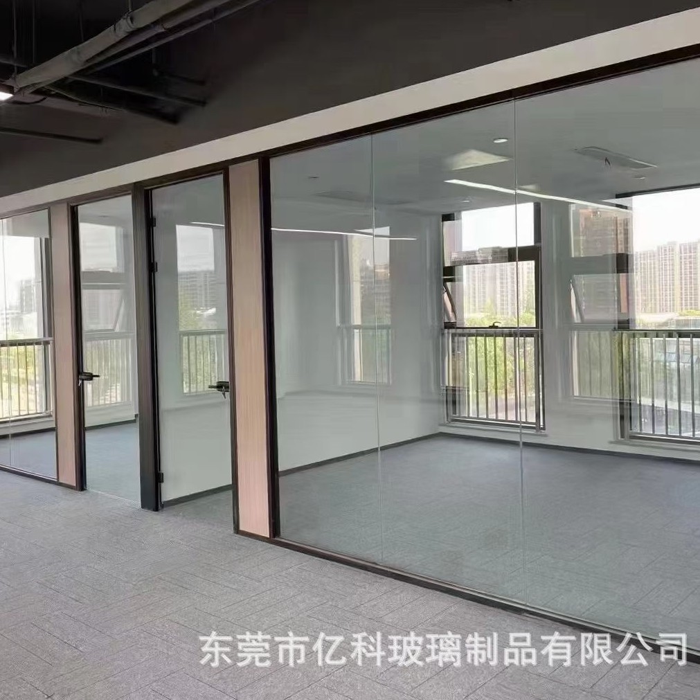 广东高隔断办公室弄了隔断墙室内隔音铝合金双层钢化玻璃百叶隔断