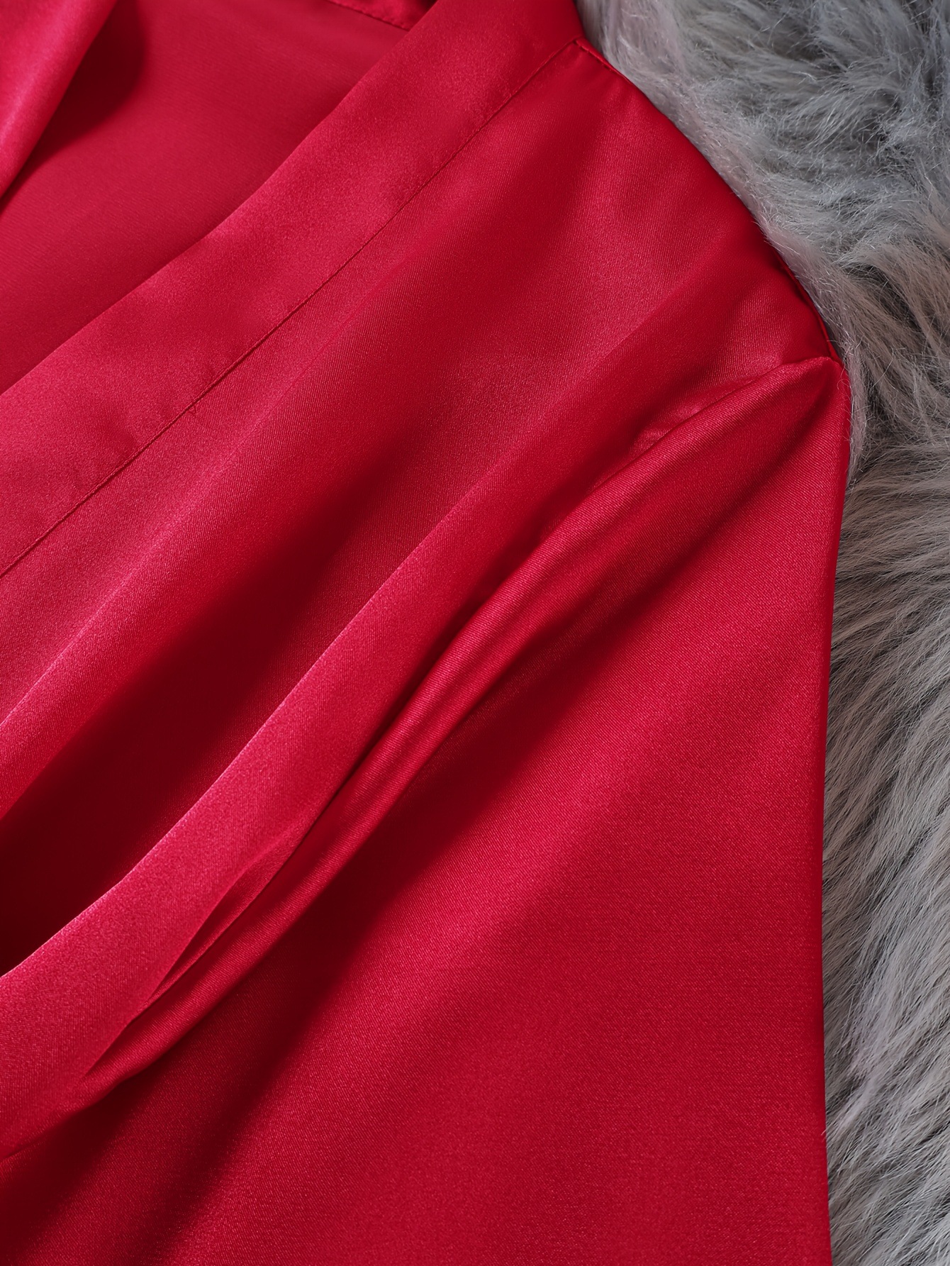 GraceChic GraceChic Cross-Border Home European And American Style Thin Sexy Women's Lace-Up Robe Simple Cardigan Sleepwear Ice Silk Bathrobe_voghion.com