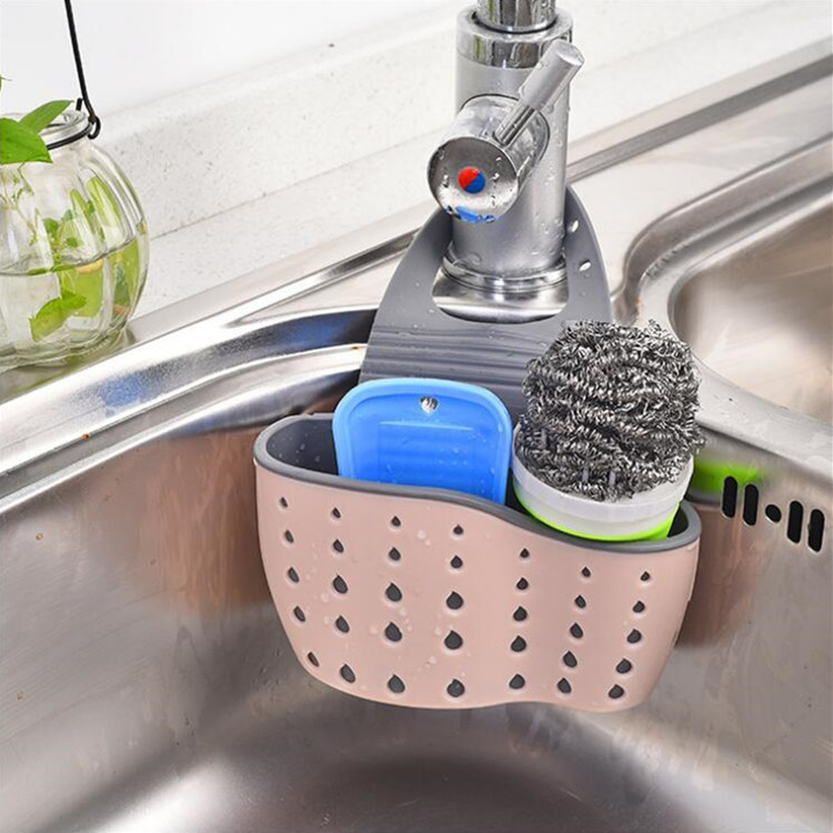 Layer adjustable sink water filter hanging bag kitchen rack faucet storage hanging basket water basket_voghion.com