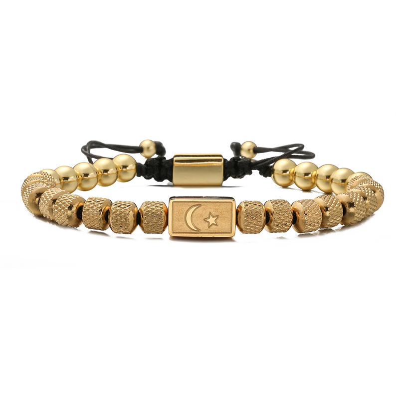 Transfronterizo Amazon Star Moon Cube Pulsera Diseño tejido a mano Pulsera de hombre europeo y americano Spot al por mayor