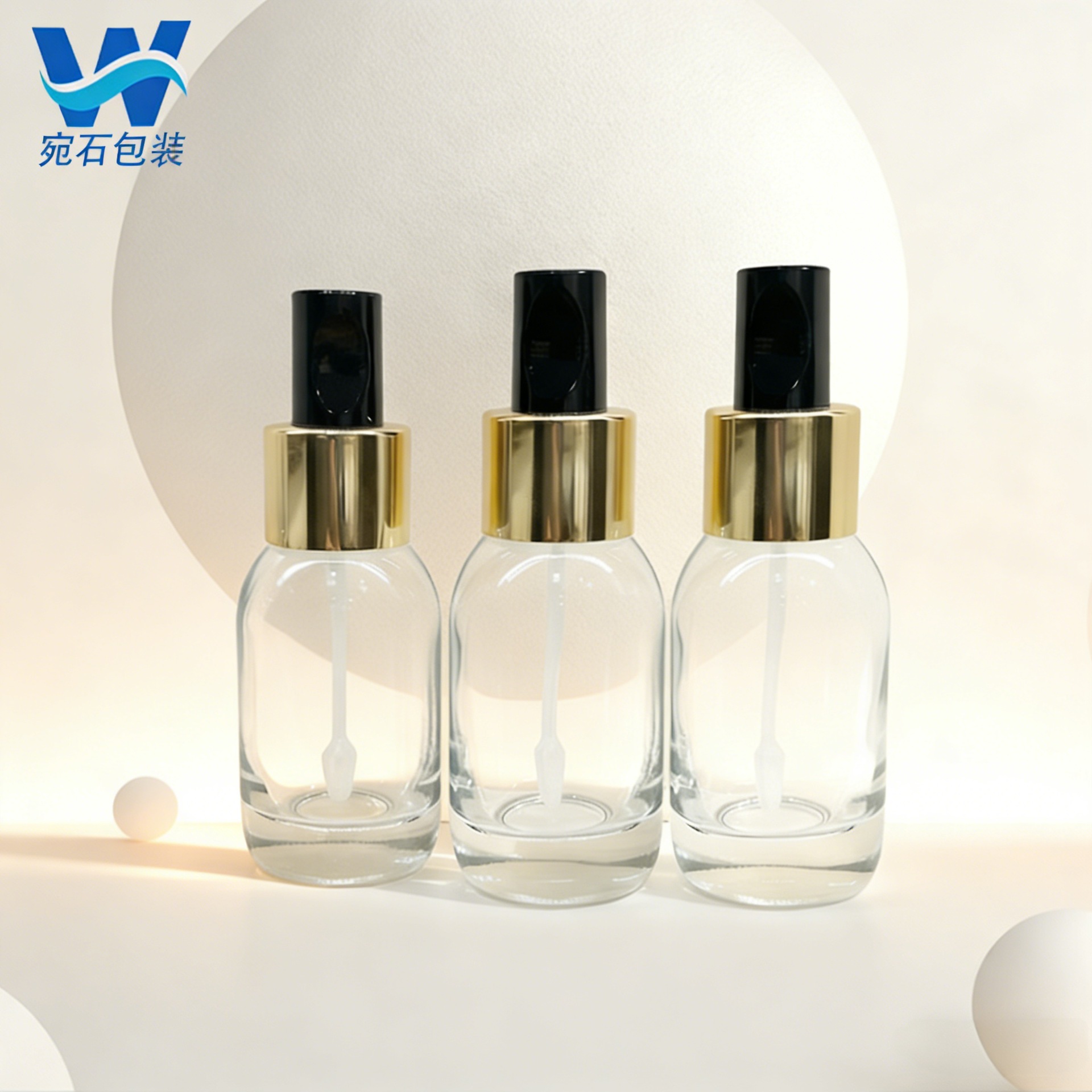 厂家直销50ml海蓝之谜精油精华液玻璃滴管瓶化妆品包材分装原液瓶