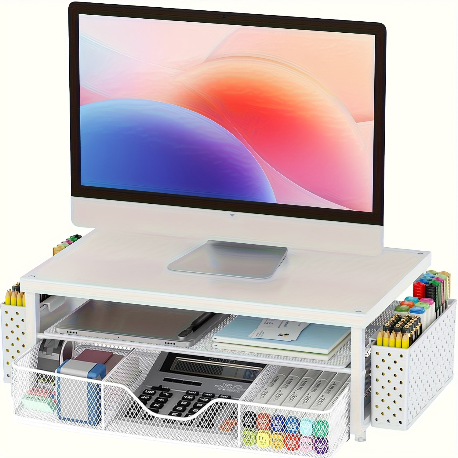 Monitor Heightening Storage Rack, with Drawer and Pen Holder Computer Heightening Stand, Exclusively for Cross-Border Foreign Trade