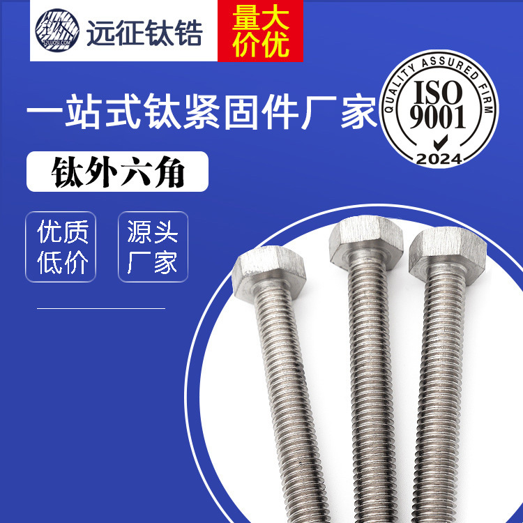 厂家供应 M10 钛外六角螺栓 M10*10-M10*30 钛螺丝均有现货