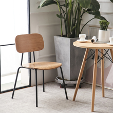 铁艺意式极简餐椅北欧椅子简约轻奢奶茶店桌椅咖啡厅餐厅椅工业在