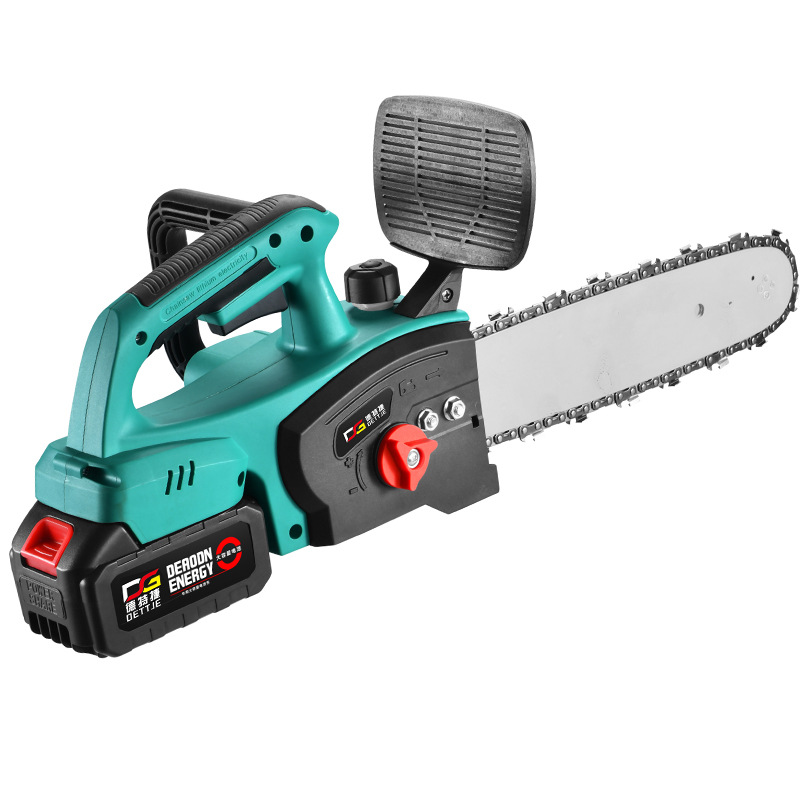 Sierra de cadena eléctrica de litio de 12 pulgadas sin escobillas Sierra eléctrica de litio al aire libre Rama de registro eléctrica de litio de alta potencia eléctrica de carga de una sola mano sierra eléctrica