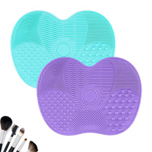 硅胶苹果洗刷垫现货硅胶化妆刷清洁垫美妆刷洗刷垫清洁刷带吸盘垫