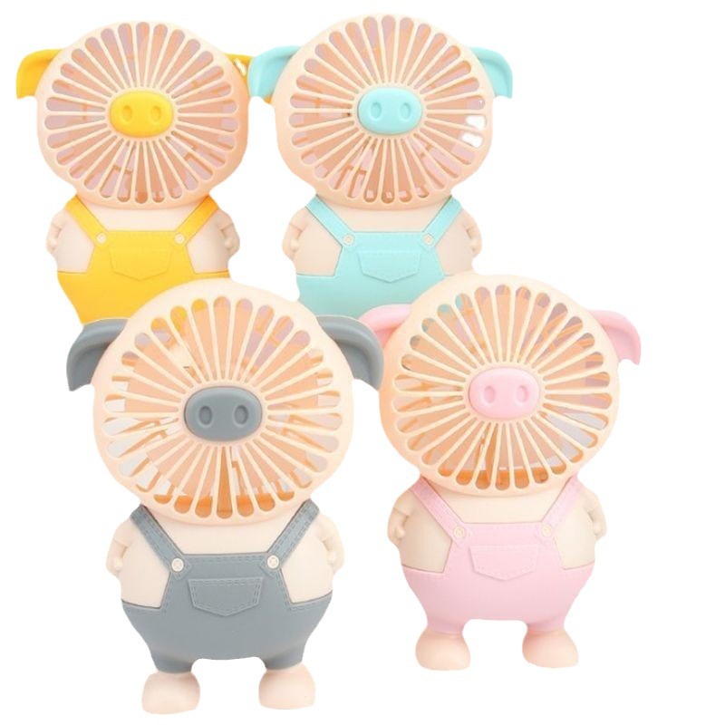 Ventilador mini recargable con diseño de cerdito, silencioso, para oficina y estudiantes, suministro al por mayor