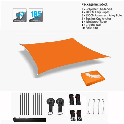 Avtomobil yan çətirləri, side tent, outdoor camping car - orange-2x2m