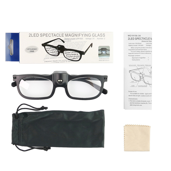 New product 19156-3 glasses-type magnifying glass with 2LED lamp…