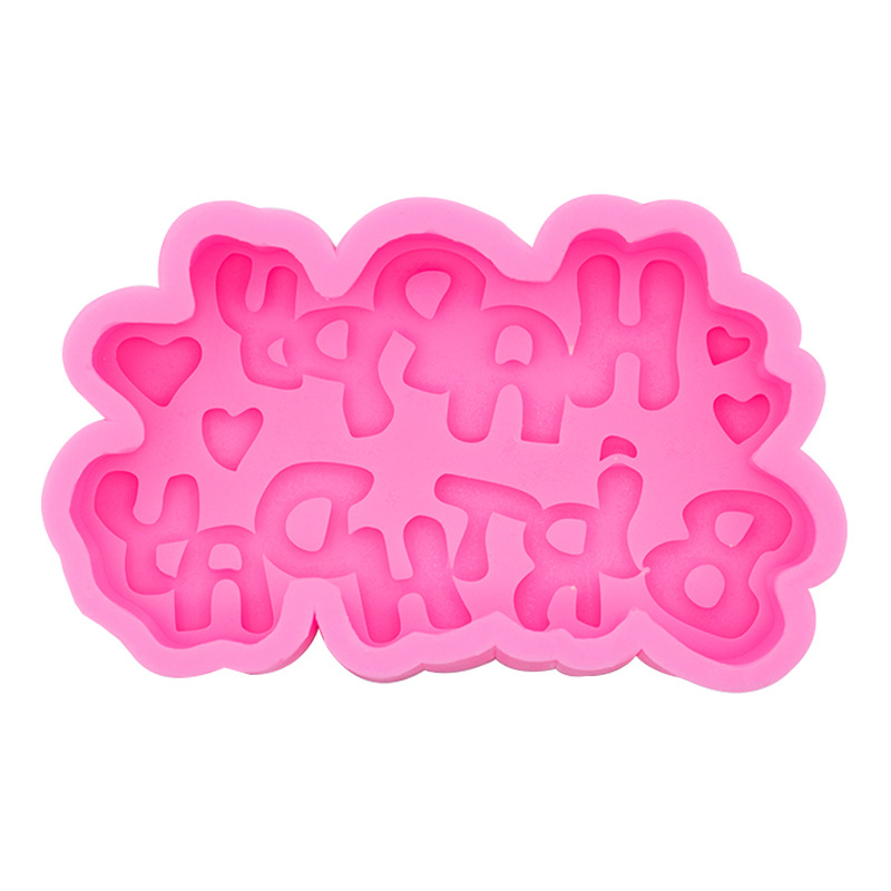 HAPPY BIRTHDAY feliz cumpleaños letras molde de silicona yeso vela aromaterapia molde de jabón hecho a mano