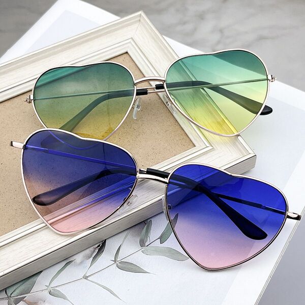 fashionable retro marine sunglasses heart-shaped