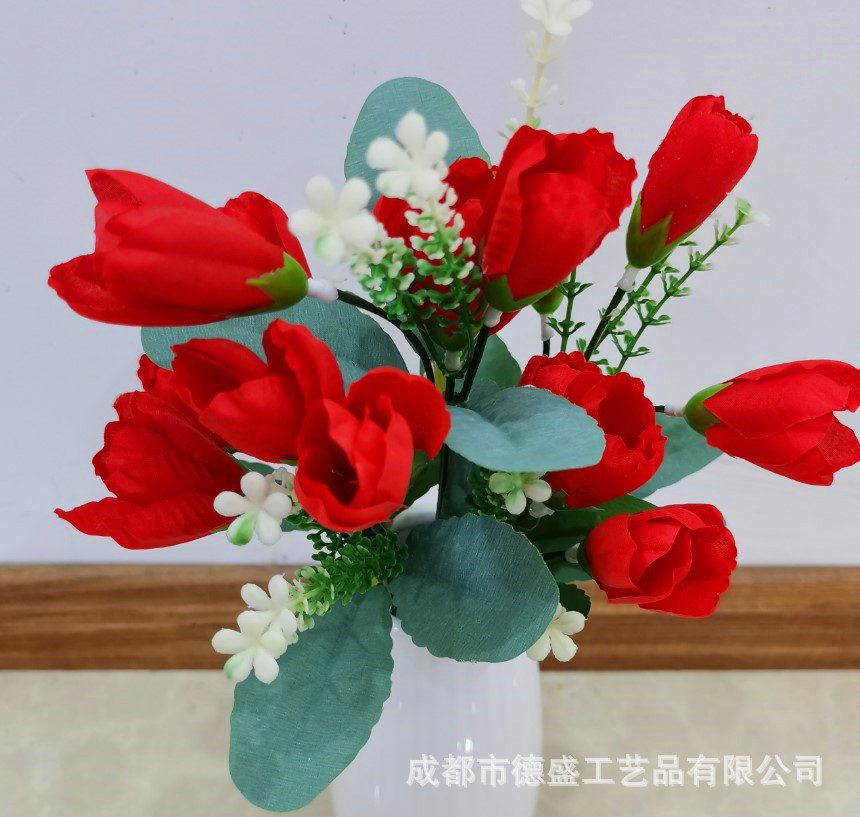 Chengdu Desheng fábrica al por mayor de múltiples cabezas Magnolia flor artificial hogar sala de estar decoración de la boda decoración suave arreglo floral de flores