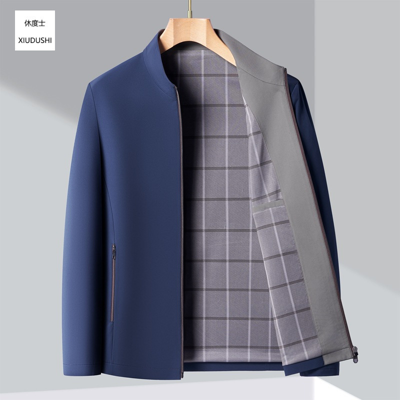 2026 Spring and Autumn Hot-Selling Men's Jacket Fashion Stand Collar Casual Top Loose Casual Zipper Jacket Men's Trend