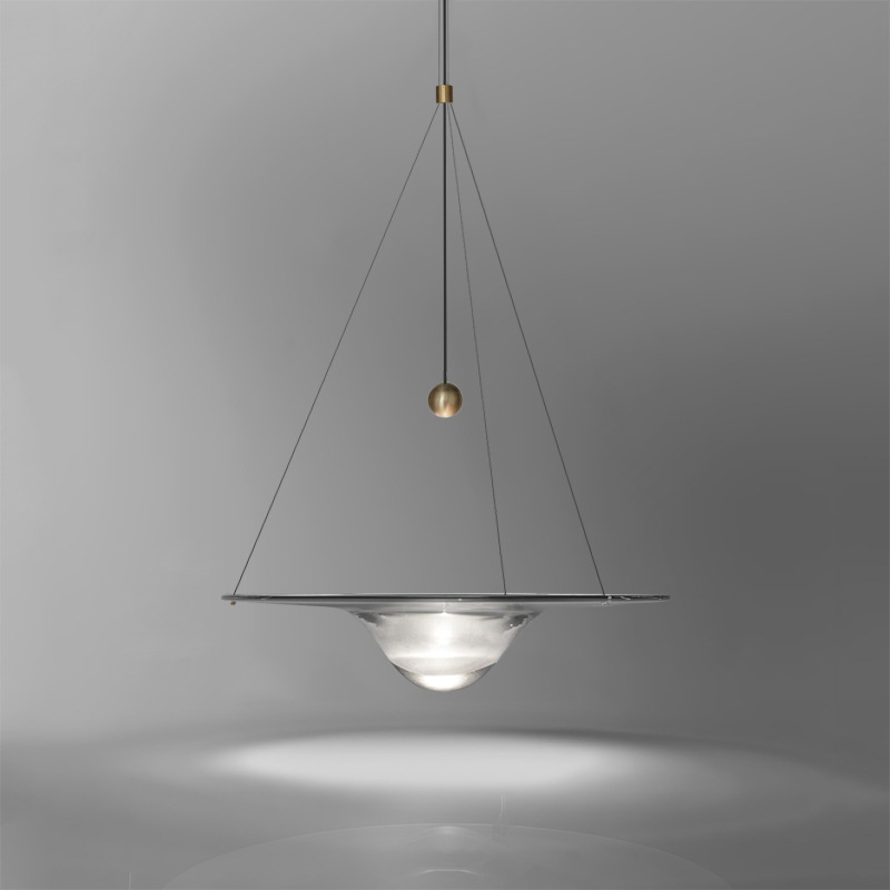 Scandinavian Water Drop Restaurant Hanging Shop Decoration Aerial Pendant Bedside Art Bar Creative Stylish Flying Saucer Glass Lamp