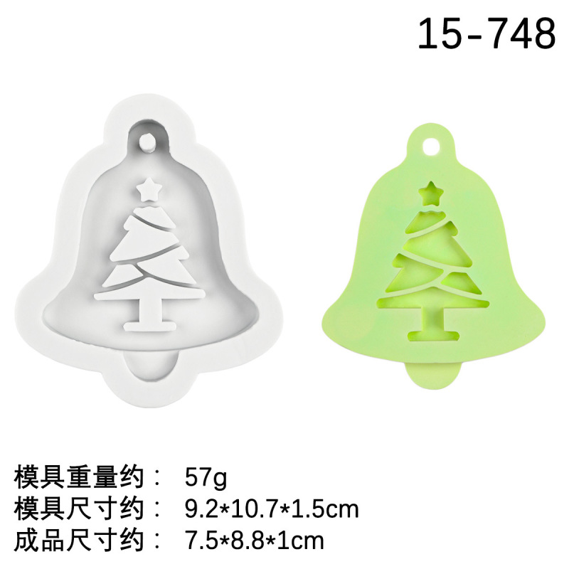 複数の穴付きクリスマスツリー雪花ヘラジカ鈴金型香薫石膏拡香看板クリスマスペンダント滴ゴム金型|undefined