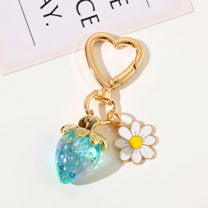 Personalidad encantadora corazón de niña dulce de fresa llavero en forma de corazón en línea popularidad femenina nueva bolso creativo llave joyería colgante image 9