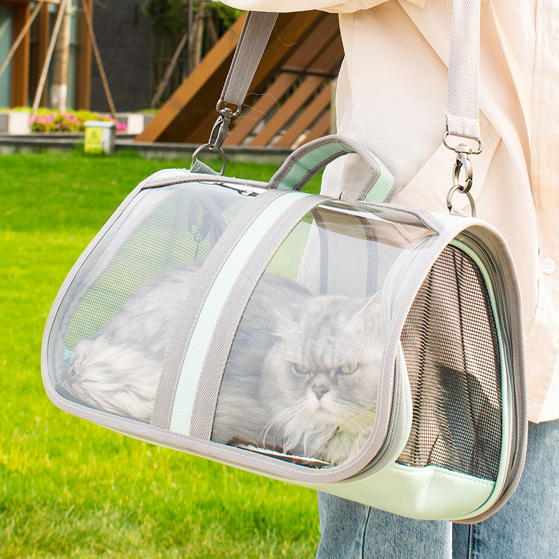 LeYouPai Outdoor Transparent Cat Bag Foldable Single-Shoulder Backpack Portable Chest Bag Small Dog Pet Bag Cat Dog Supplies