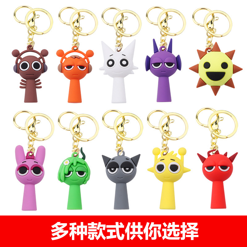 Cross-Border Popular Sprunki Rhythm Box Keychain Game Peripheral Doll Rhythm Box Pendant Keychain