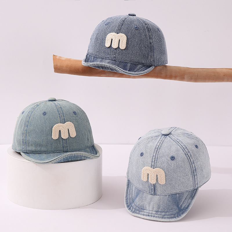 Sombreros de primavera para niños coreanos simple letras bordadas sombreros de sombra de pato retro hacer viejos sombreros de béisbol para niños y niñas