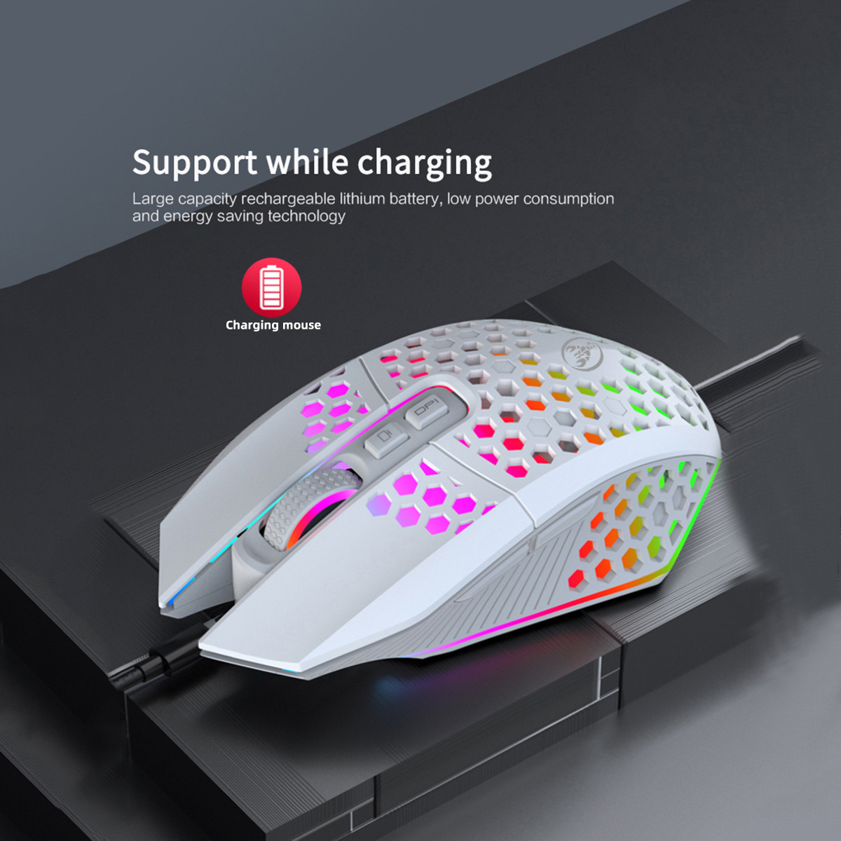 T500 Cave 2.4G Luminous and Rechargeable Wireless Silent Design Lightweight Office Mouse_voghion.com