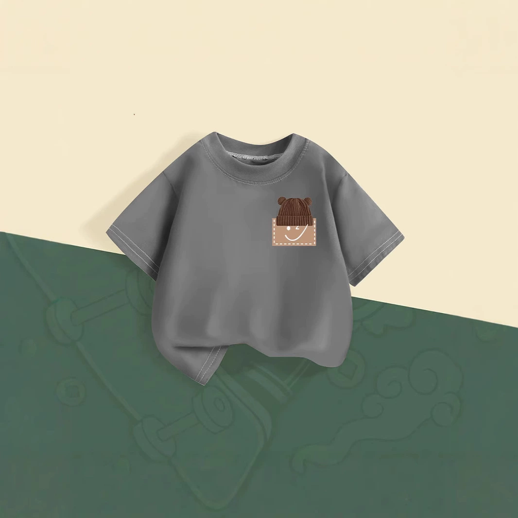 Детская хлопковая футболка unisex (2–14 лет), корейский летний стиль, короткий рукав