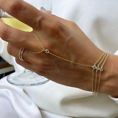クロスボーダー シンプル ダイヤモンドがちりばめられたミトン ブレスレット レディース インスタイル メッシュ ブレスレット レディース 多用途 アクセサリー レディース ブレスレット