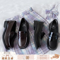 栗原熊女鞋小方熊方头单鞋女制服鞋高跟鞋熊爪小皮鞋jk日系2080