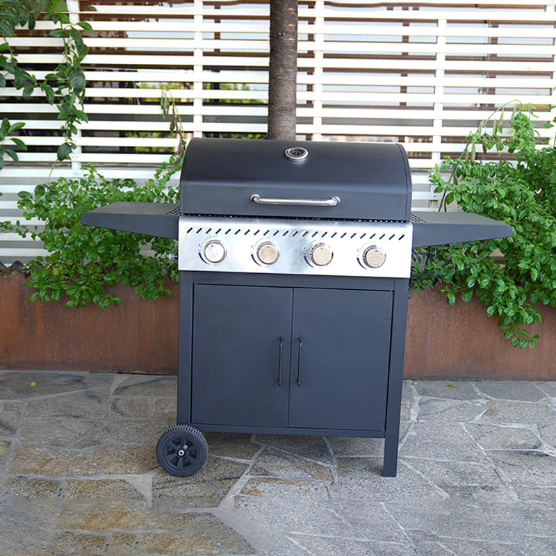 Cuatro extremos de gabinete transfronterizo horno de gas sin humo al aire libre horno de gas de acero inoxidable parrilla de gas americana