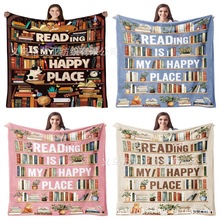 跨境专供 书籍 书籍 法兰绒数码印花毛毯 小盖毯学生宿舍沙发盖毯