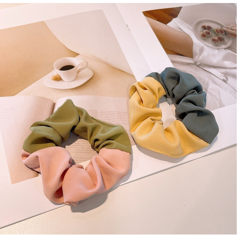 Korean Simple Color Matching Macaron Hair Scrunchies display picture 16