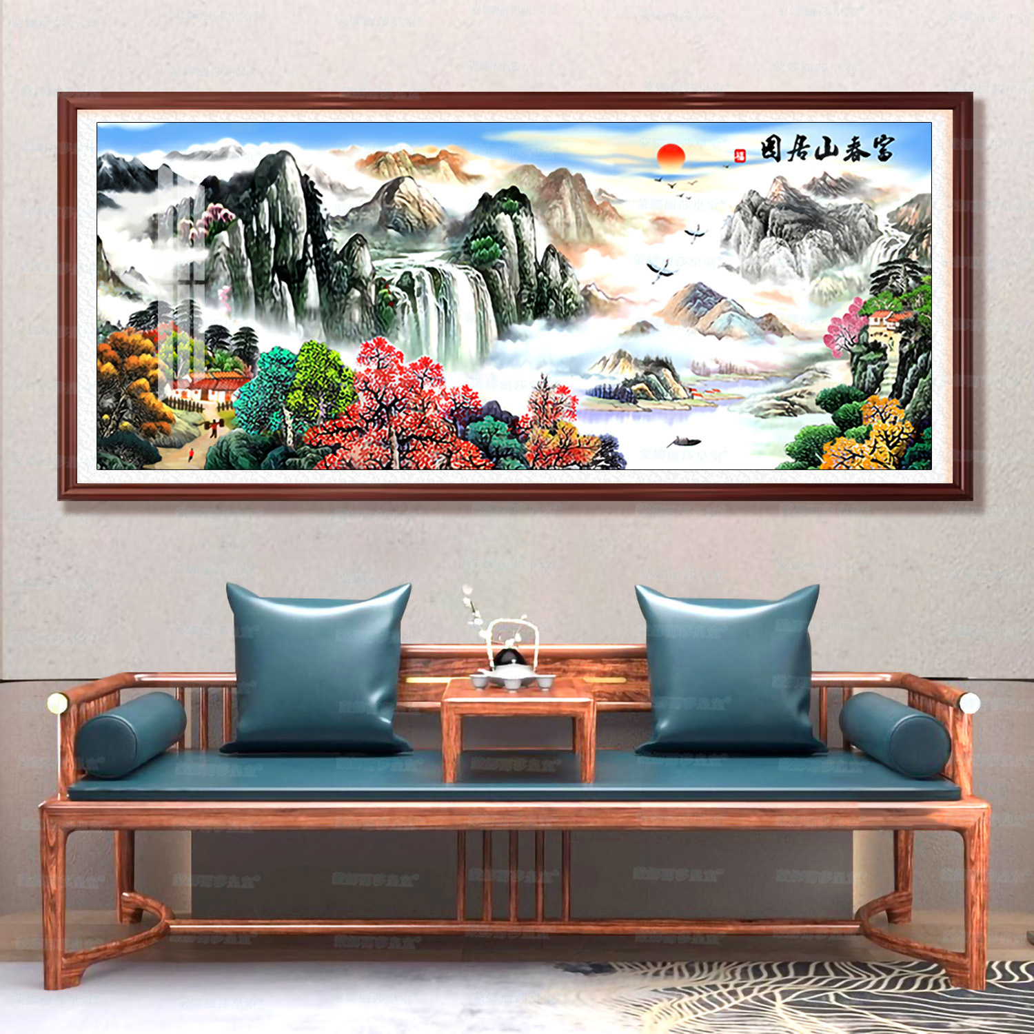 Mona Lisa Royal Cross Stitch Fuchun Mountain House versión clásica mejorada pintura de paisaje de sala de estar china bordado image 8
