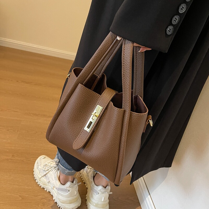 野菜バスケットのハンドバッグ女性2025新型秋冬レトロファッションバケツバッグ高級感小衆ショルダーバッグ|undefined