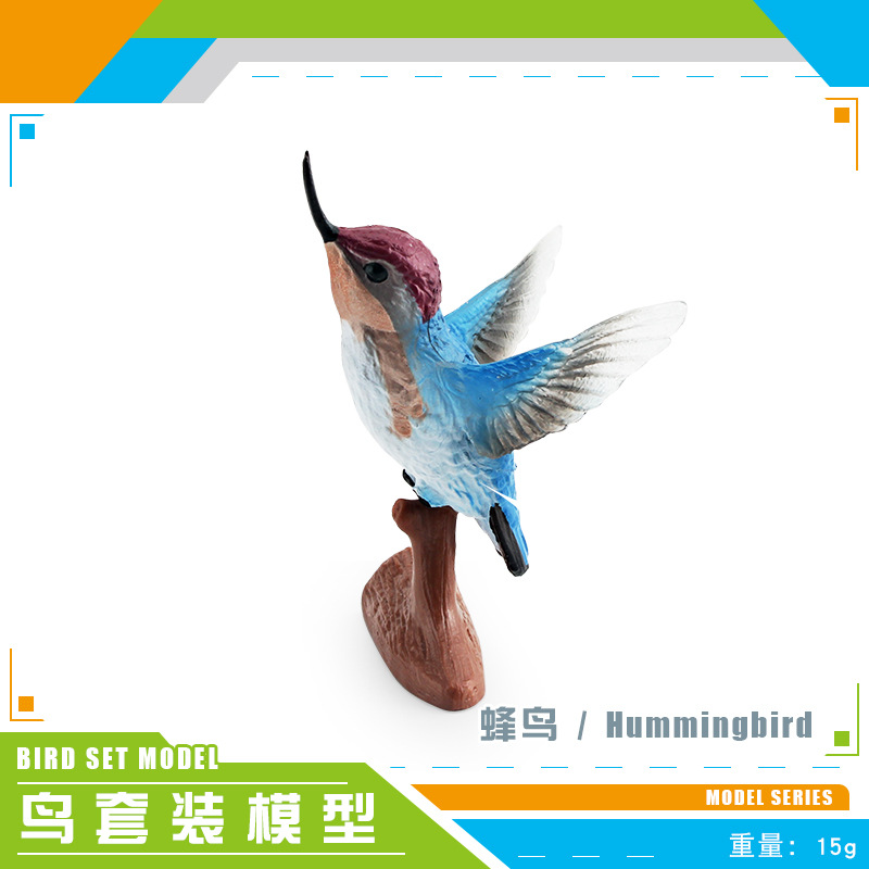 Simulación amazónica de pájaros hummingbirds, colibríes, pájaros, aves, animales, modelos de escritorio, juguetes decorativos estáticos